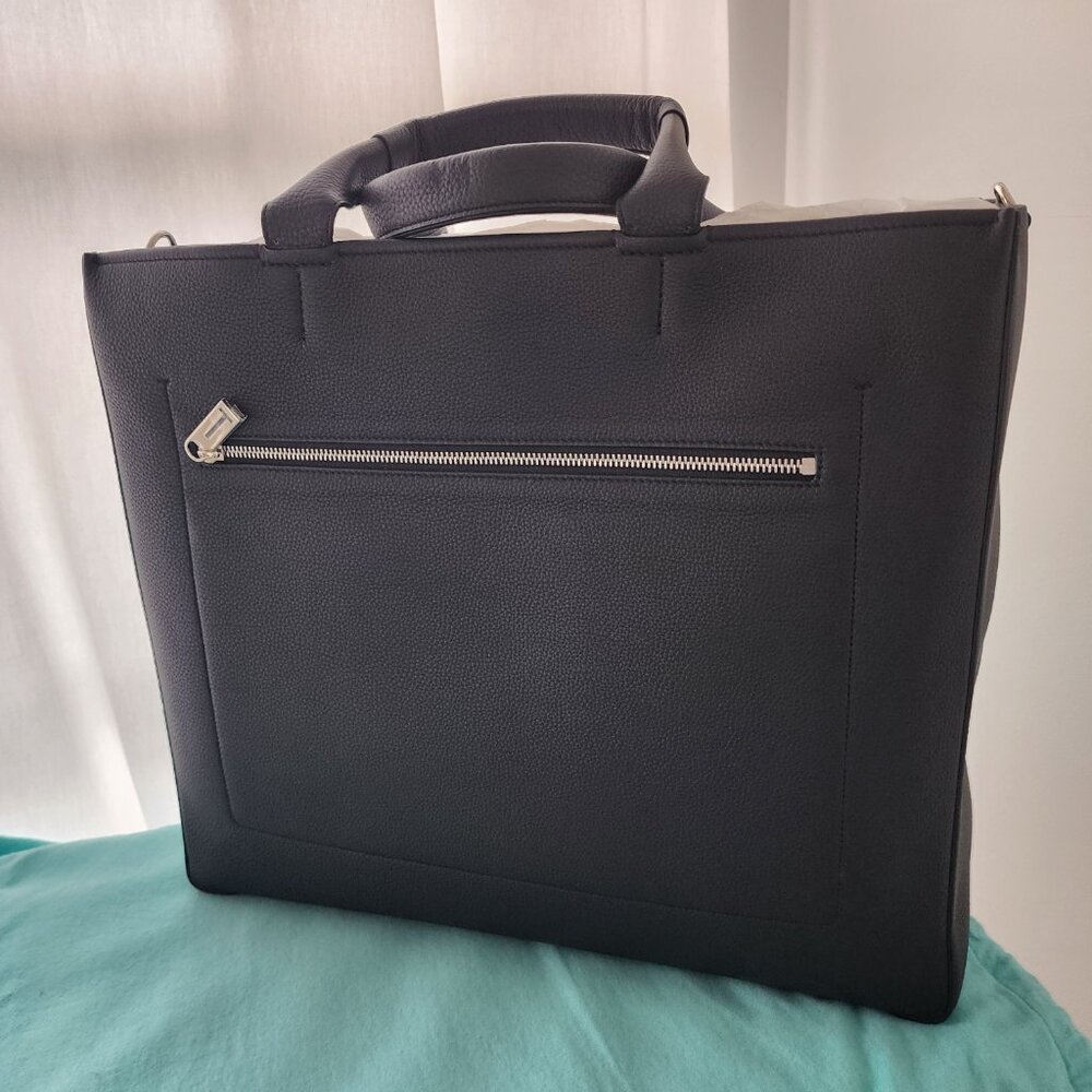 New Tiffany & Co. Women's Large Italian Black Leather Tote Bag